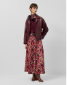 Pleated crepe georgette midi skirt with ... | Roberto Verino