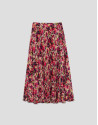 Falda midi plisada crepe georgette estampado ... | Roberto Verino