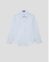 White cotton shirt with blue and gray stripes | Roberto Verino