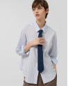 White cotton shirt with blue and gray stripes | Roberto Verino