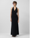 Vestido escote halter crepé negro - Mujer | Roberto Verino