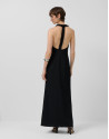 Vestido escote halter crepé negro - Mujer | Roberto Verino