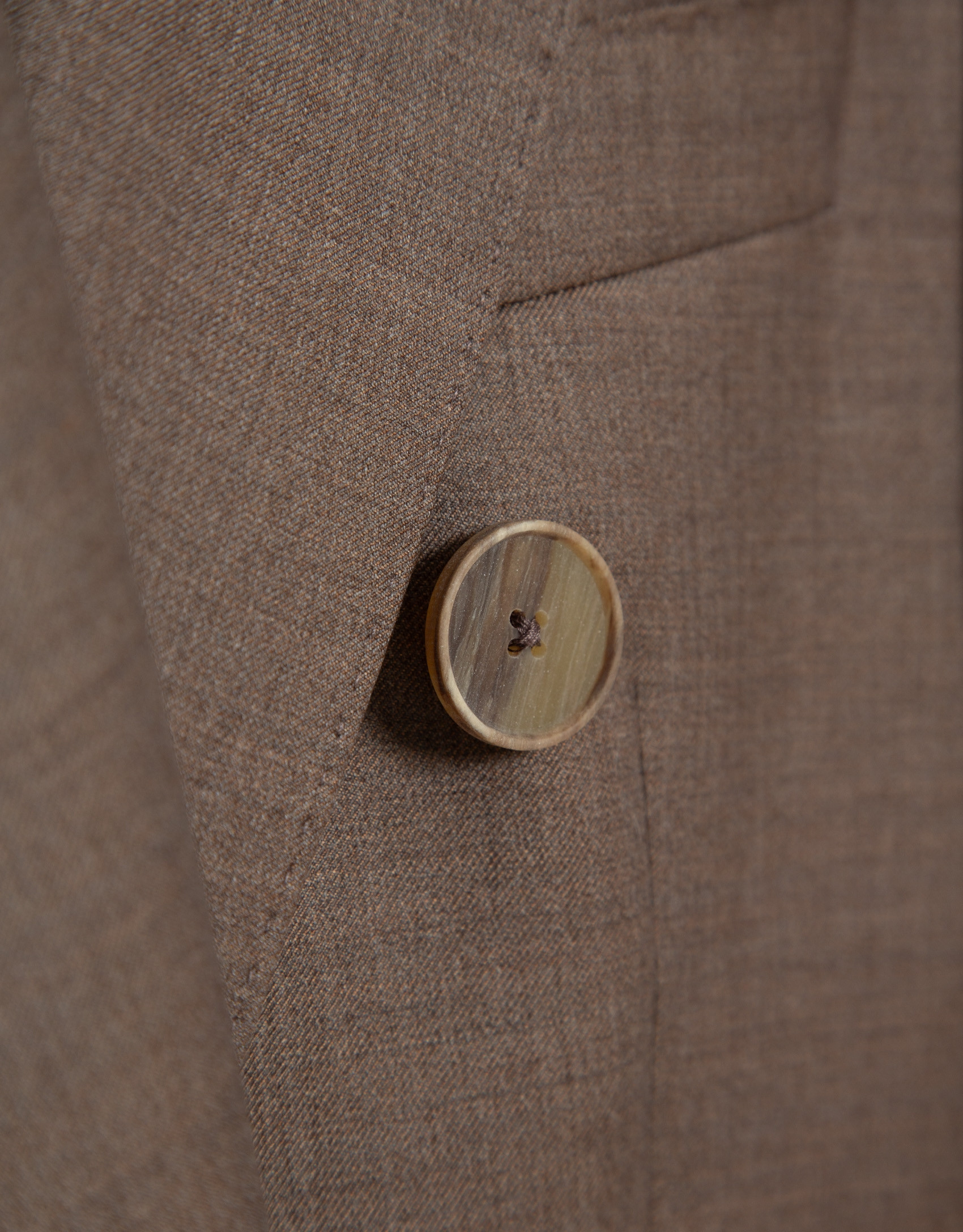 Double-breasted blazer in cool, toasted-brown... | Roberto Verino