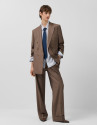 Double-breasted blazer in cool, toasted-brown... | Roberto Verino