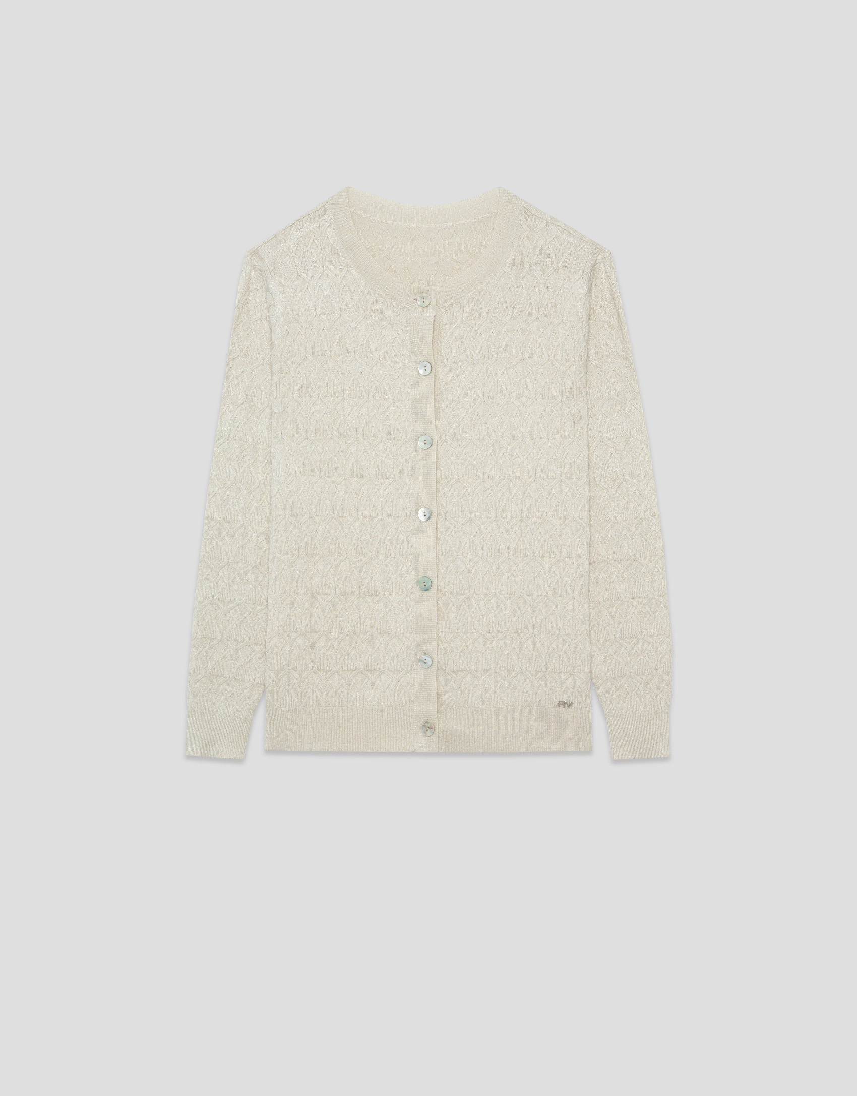 Chaqueta punto lana de galga fina beige - Mujer | Roberto Verino