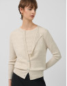 Chaqueta punto lana de galga fina beige - Mujer | Roberto Verino