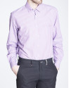 Camisa azul y coral sport rayas