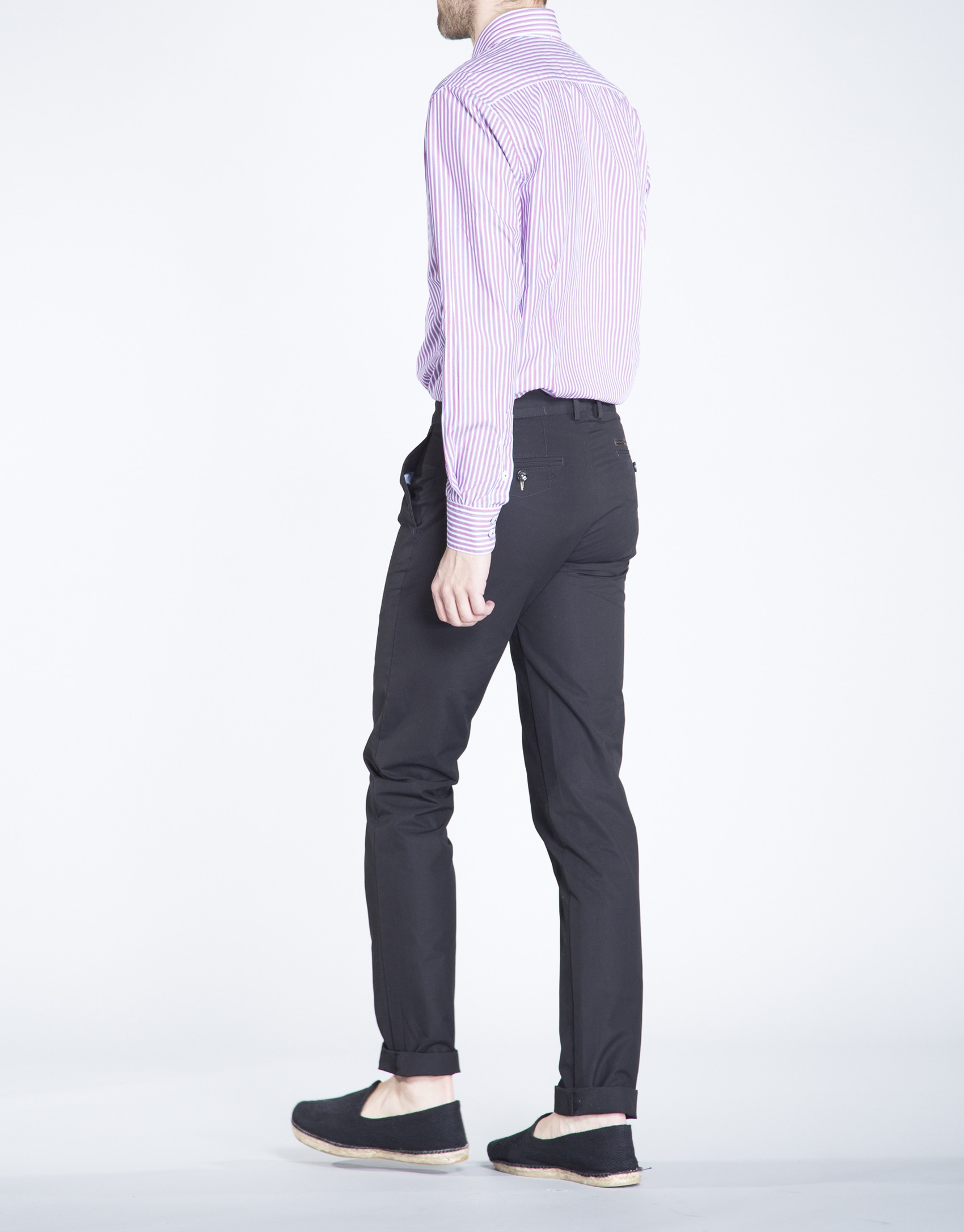 Camisa azul y coral sport rayas