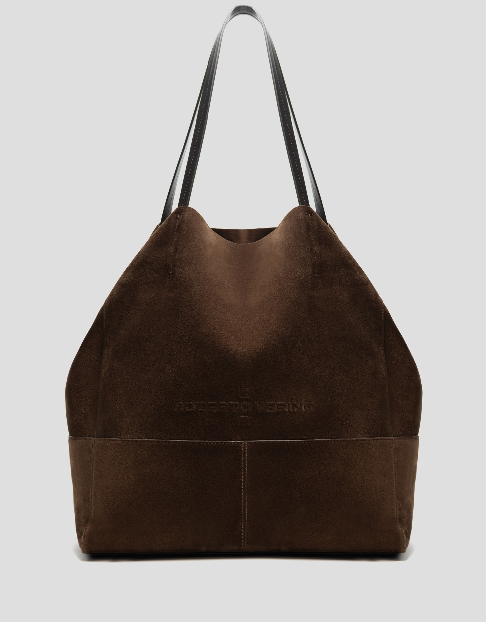 Megan brown suede shopper bag - Woman - SS2026 | Roberto Verino