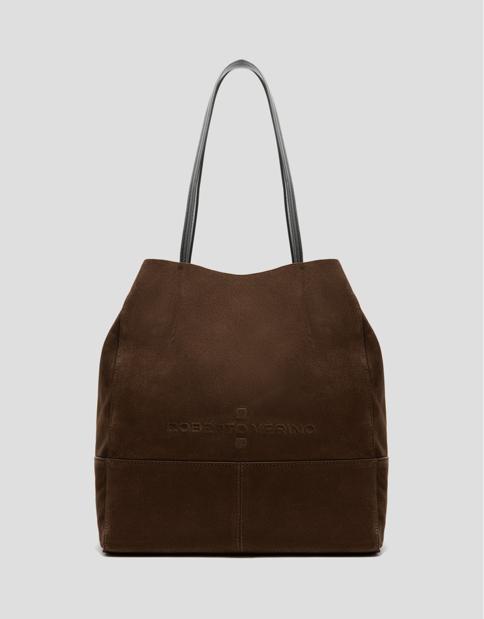 Bolso shopper Megan Midi ante marrón - Inicio | Roberto Verino