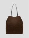Bolso shopper Megan Midi ante marrón - Inicio | Roberto Verino