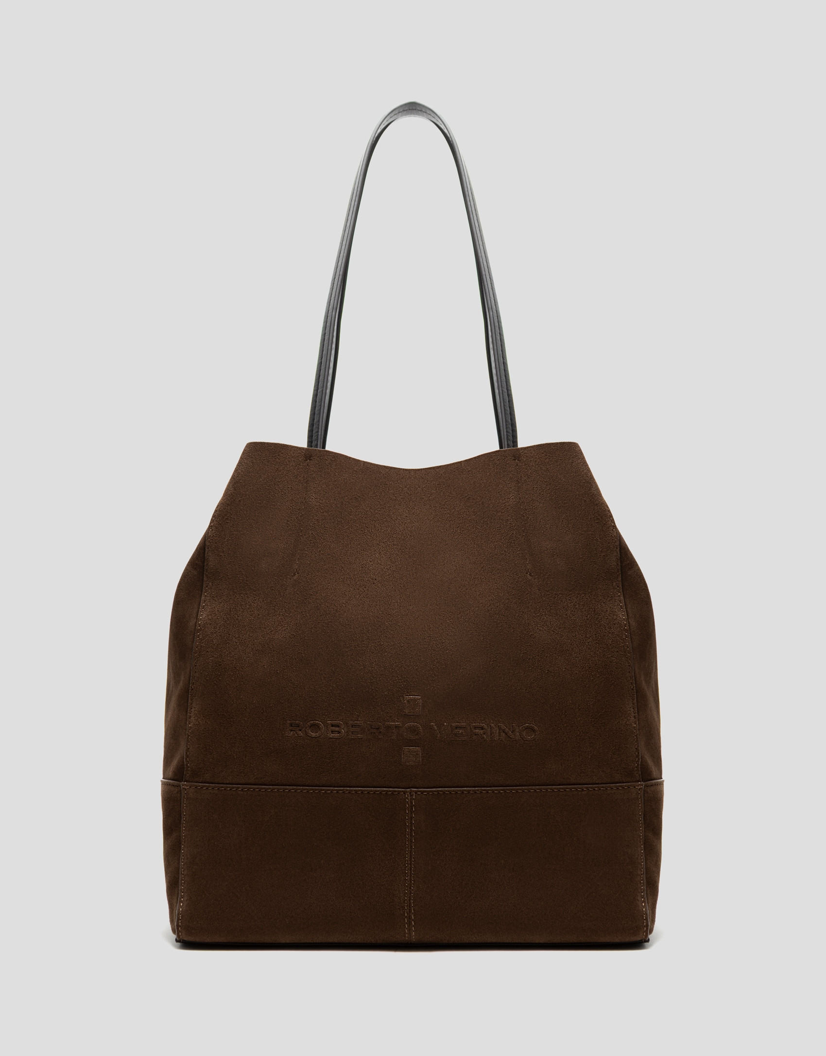 Megan Midi brown suede shopper bag - Home | Roberto Verino