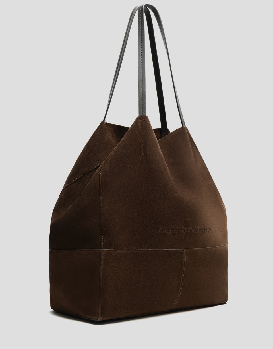 Bolso shopper Megan ante marrón - Mujer | Roberto Verino