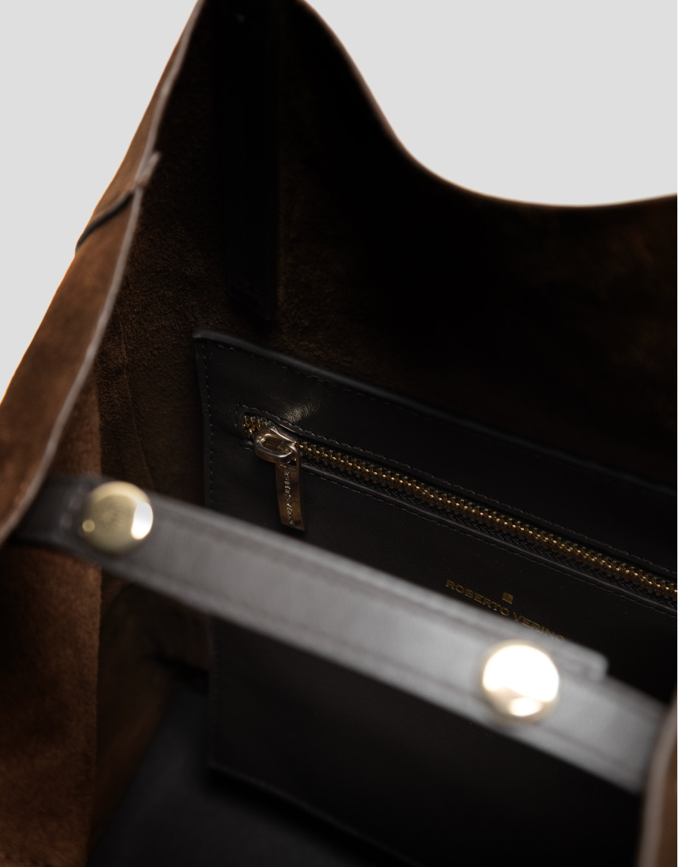 Bolso shopper Megan ante marrón - Mujer | Roberto Verino