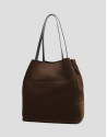 Megan Midi brown suede shopper bag - Home | Roberto Verino