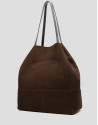 Megan brown suede shopper bag - Woman - SS2026 | Roberto Verino