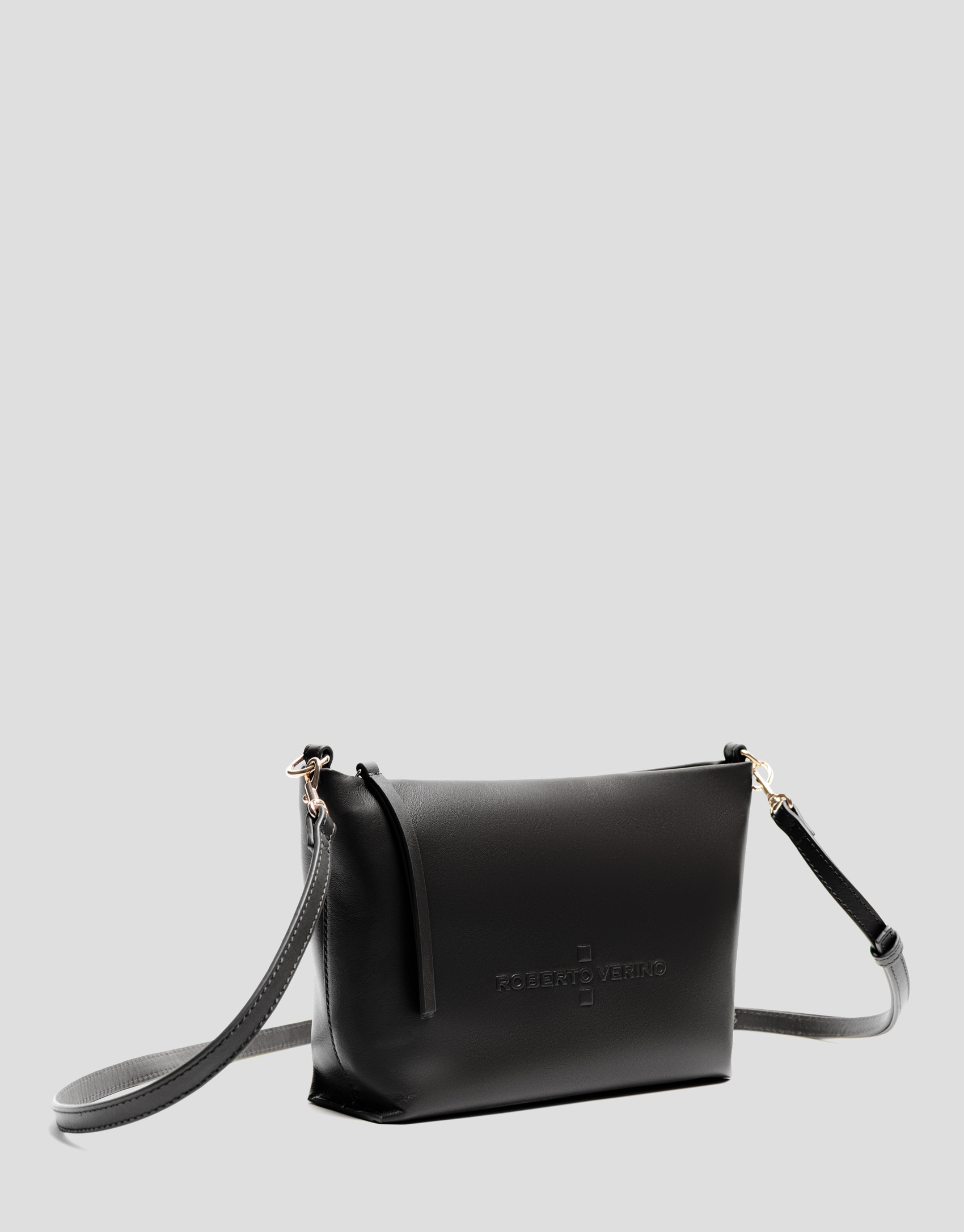 Bolso bandolera Megan Messenger piel negra | Roberto Verino