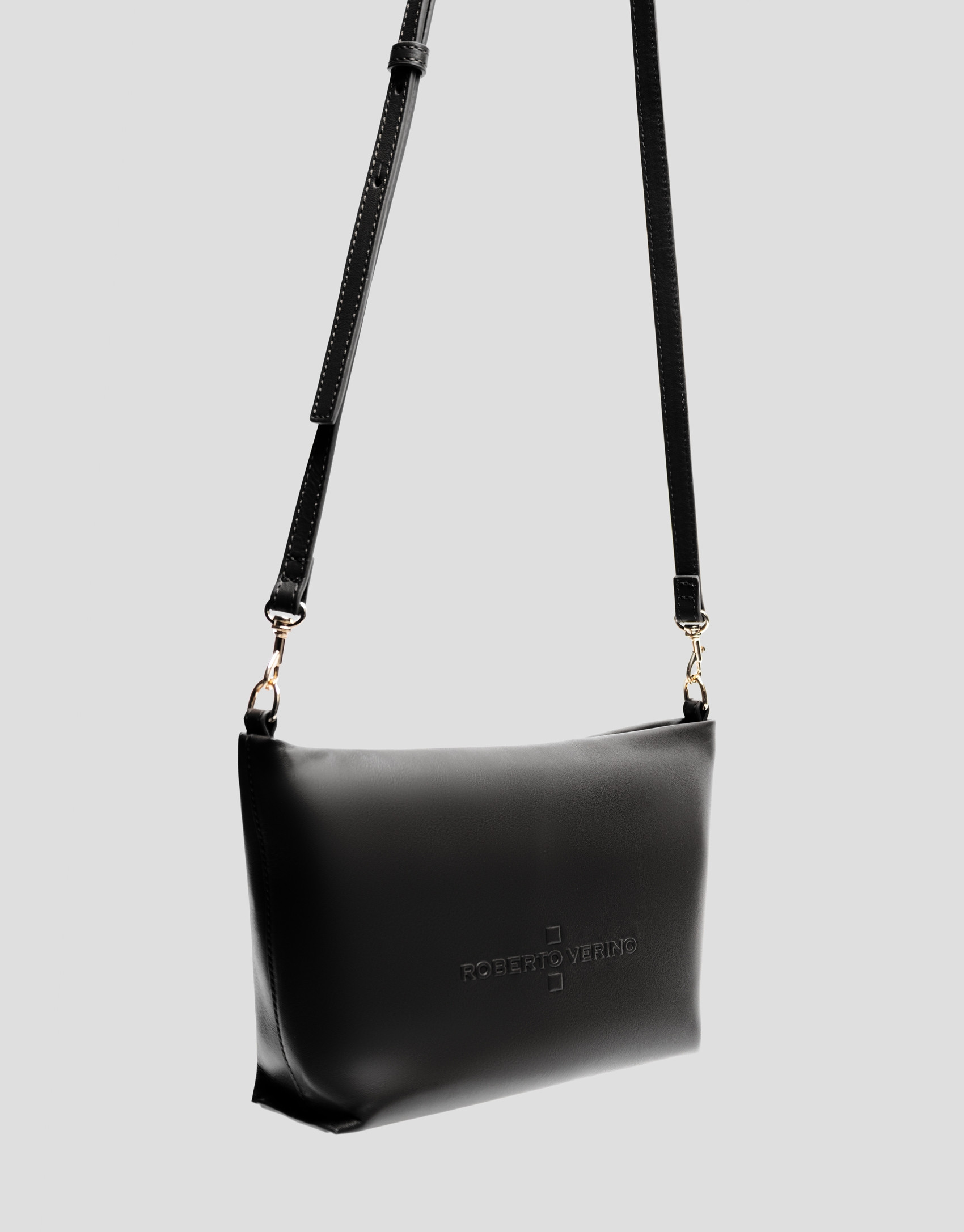Bolso bandolera Megan Messenger piel negra | Roberto Verino