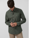 Camisa sport regular caqui estampado geométrico | Roberto Verino