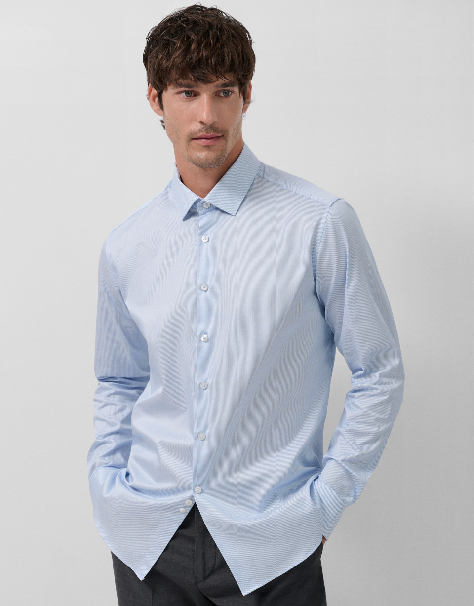 Light blue/white striped dress shirt - Man | Roberto Verino