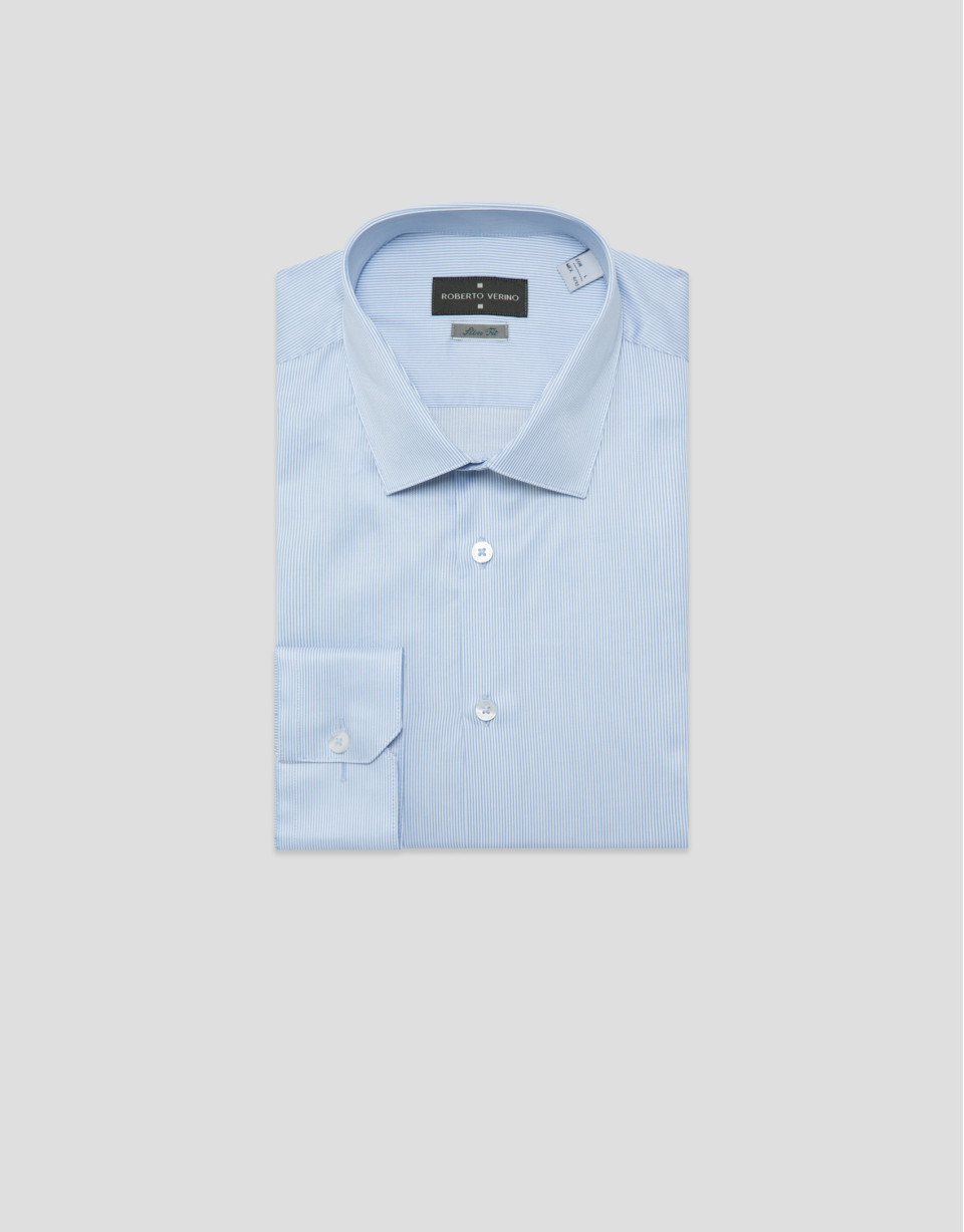 Camisa vestir rayas celeste/blanco - Hombre | Roberto Verino