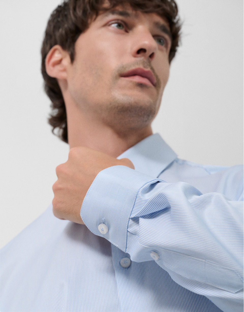 Light blue/white striped dress shirt - Man | Roberto Verino