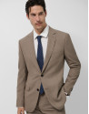 Slim fit half canvas suit, fake plain tan - Man | Roberto Verino