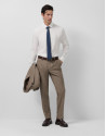 Slim fit half canvas suit, fake plain tan - Man | Roberto Verino