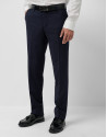 Dark blue regular fit half canvas suit - Home | Roberto Verino