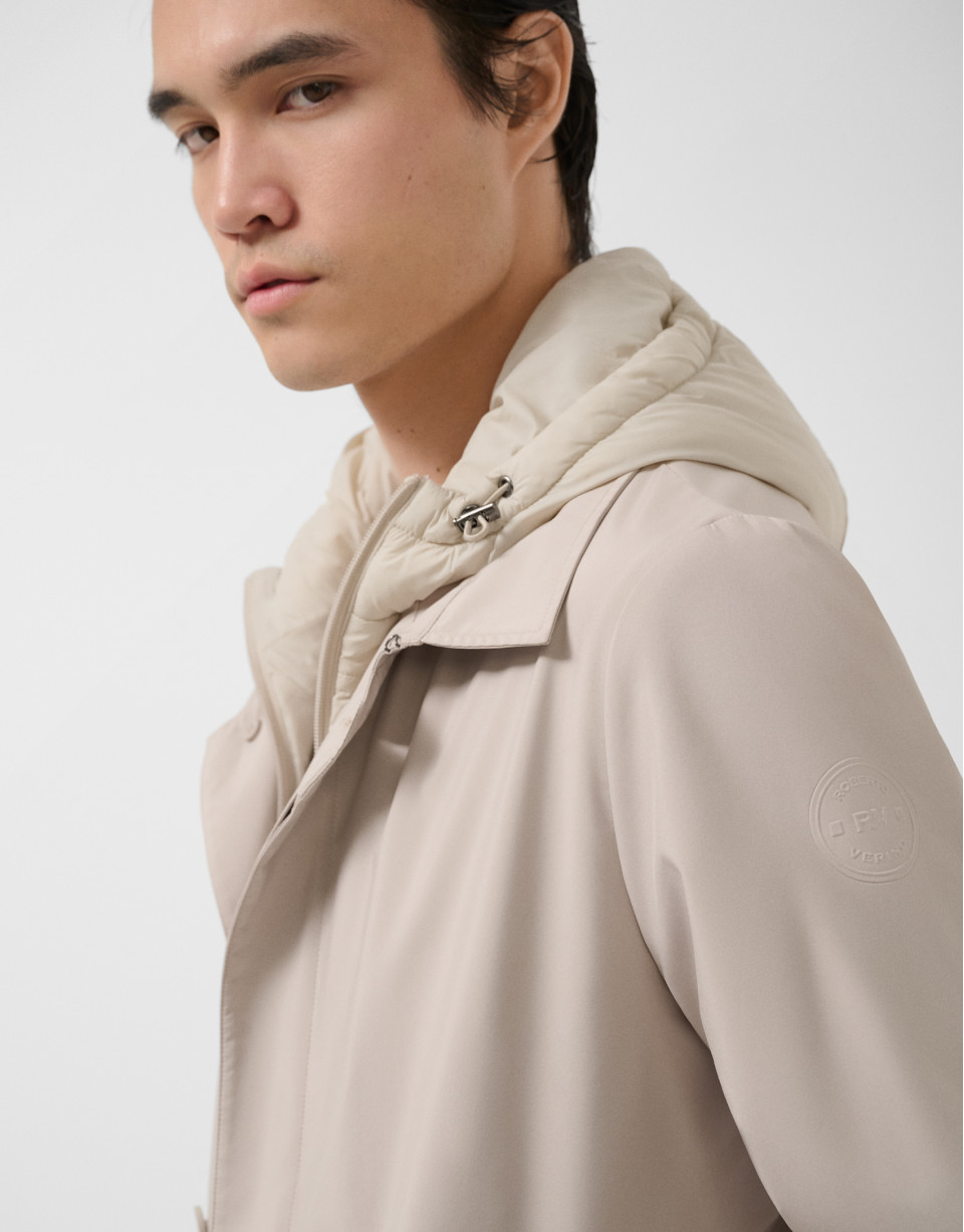 Stone-coloured trench coat with detachable ... | Roberto Verino