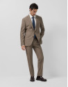 Slim fit half canvas suit, fake plain tan - Man | Roberto Verino