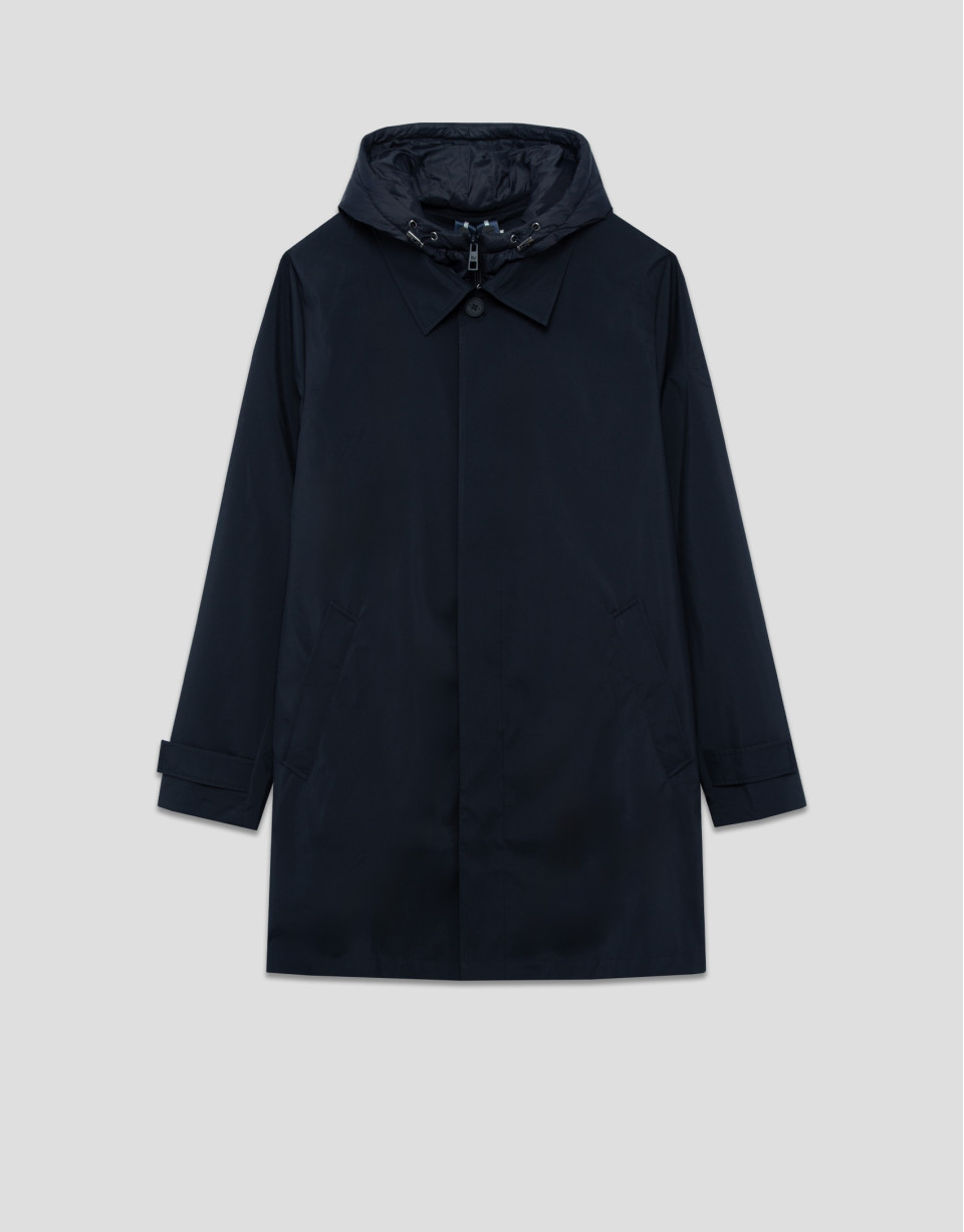 Navy trench coat with detachable bib - Man | Roberto Verino