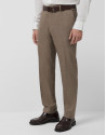Slim fit half canvas suit, fake plain tan - Man | Roberto Verino