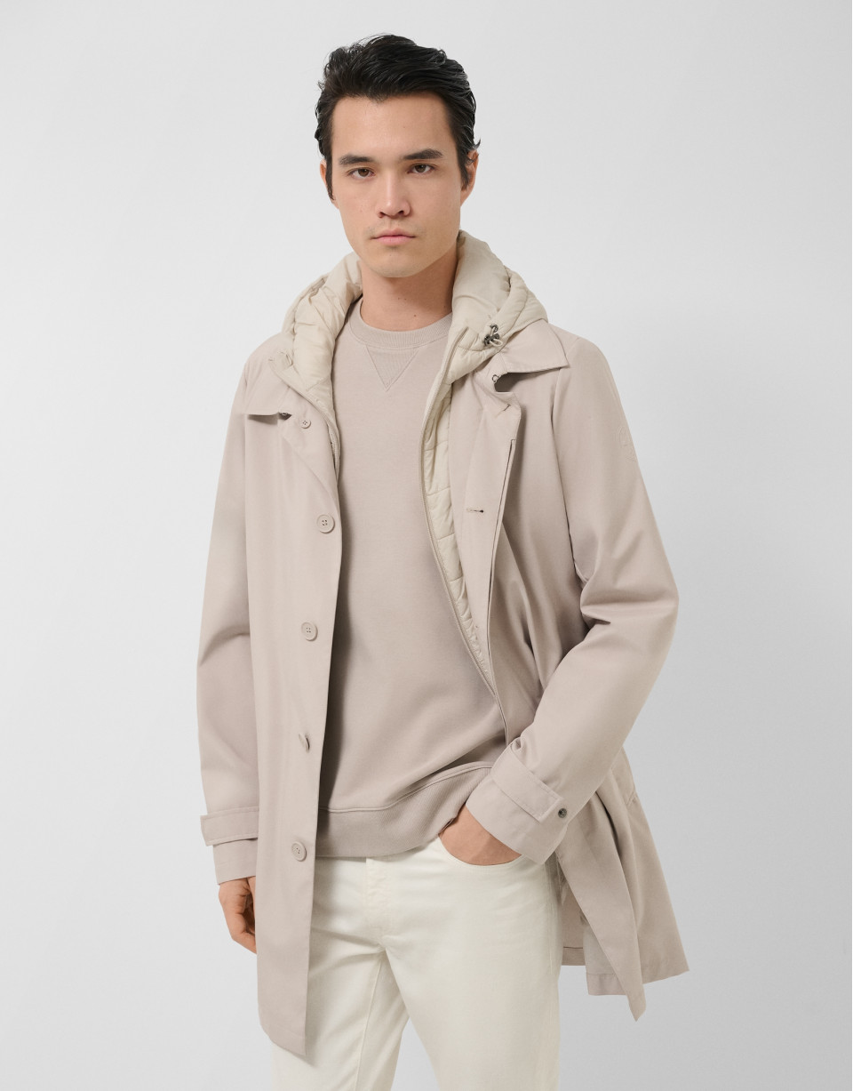 Stone-coloured trench coat with detachable ... | Roberto Verino