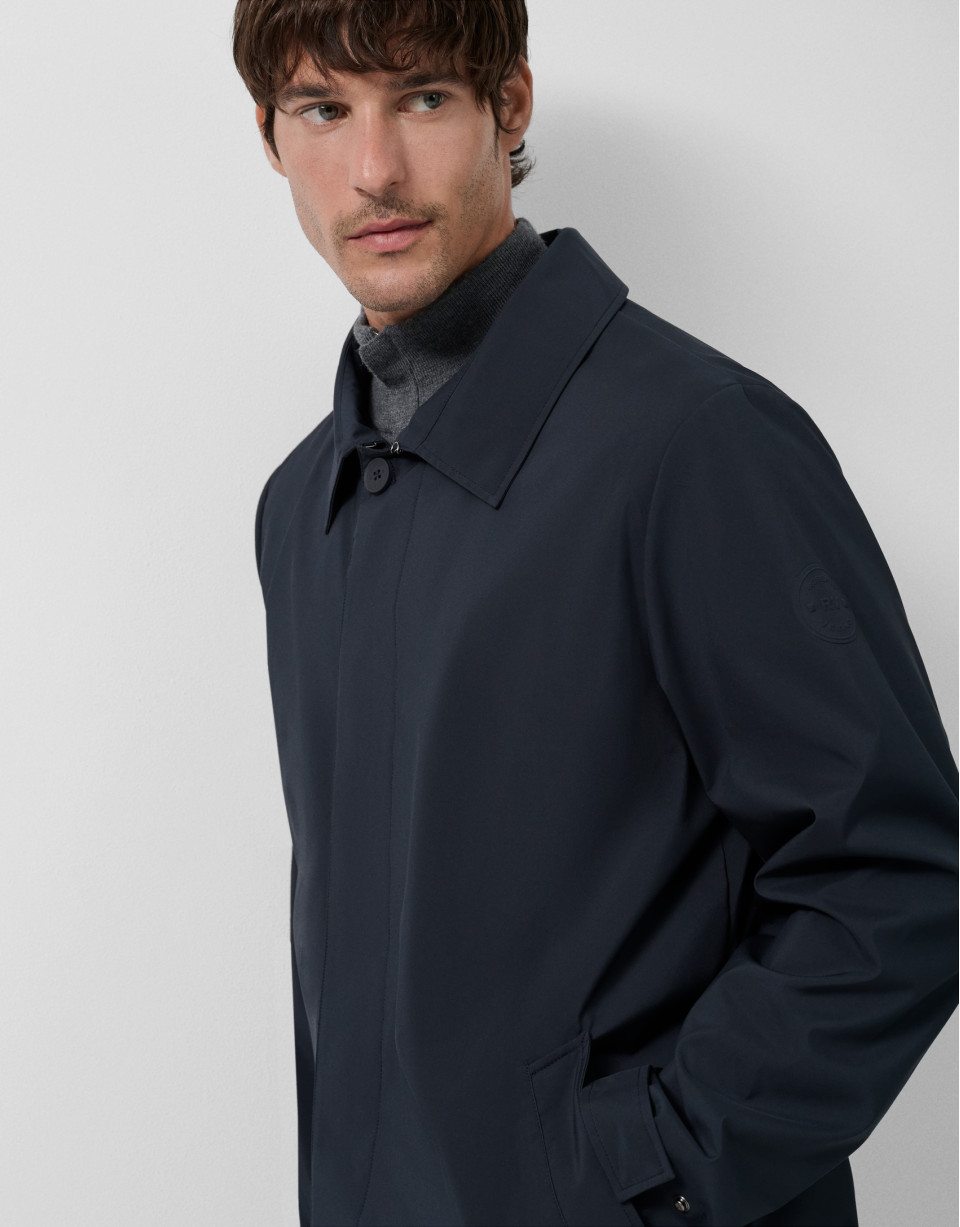 Navy trench coat with detachable bib - Man | Roberto Verino
