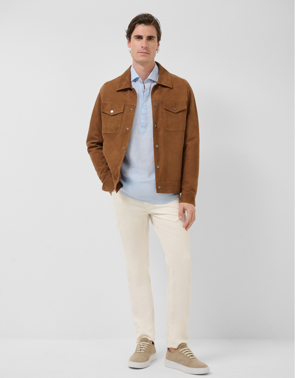 Tan suede jacket - Home | Roberto Verino