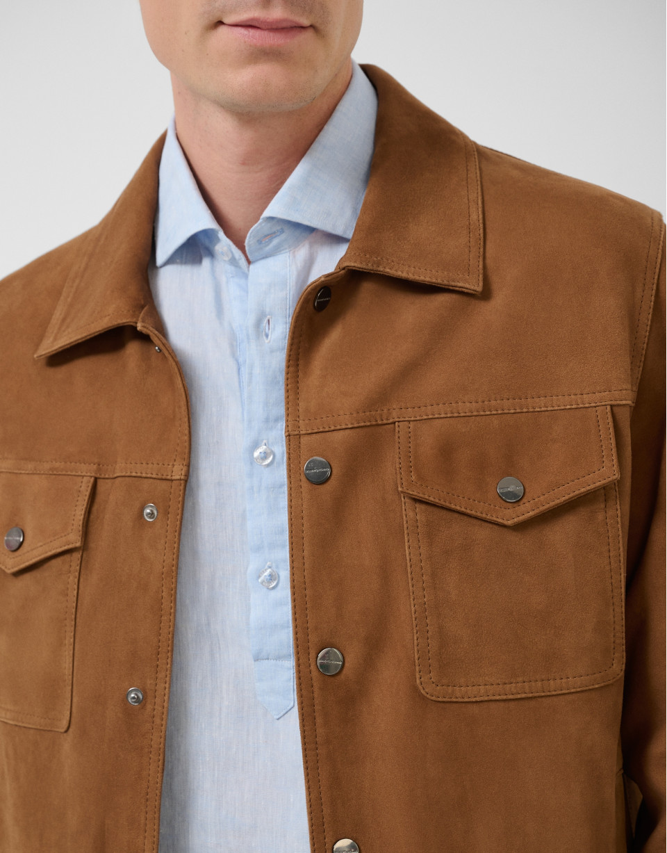 Tan suede jacket - Home | Roberto Verino