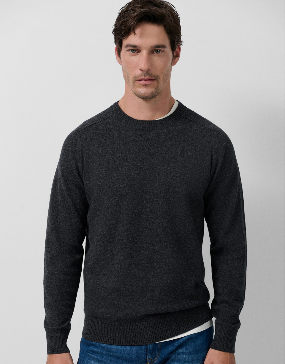 Dark grey wool/cashmere sweater - Man - AW2025 | Roberto Verino