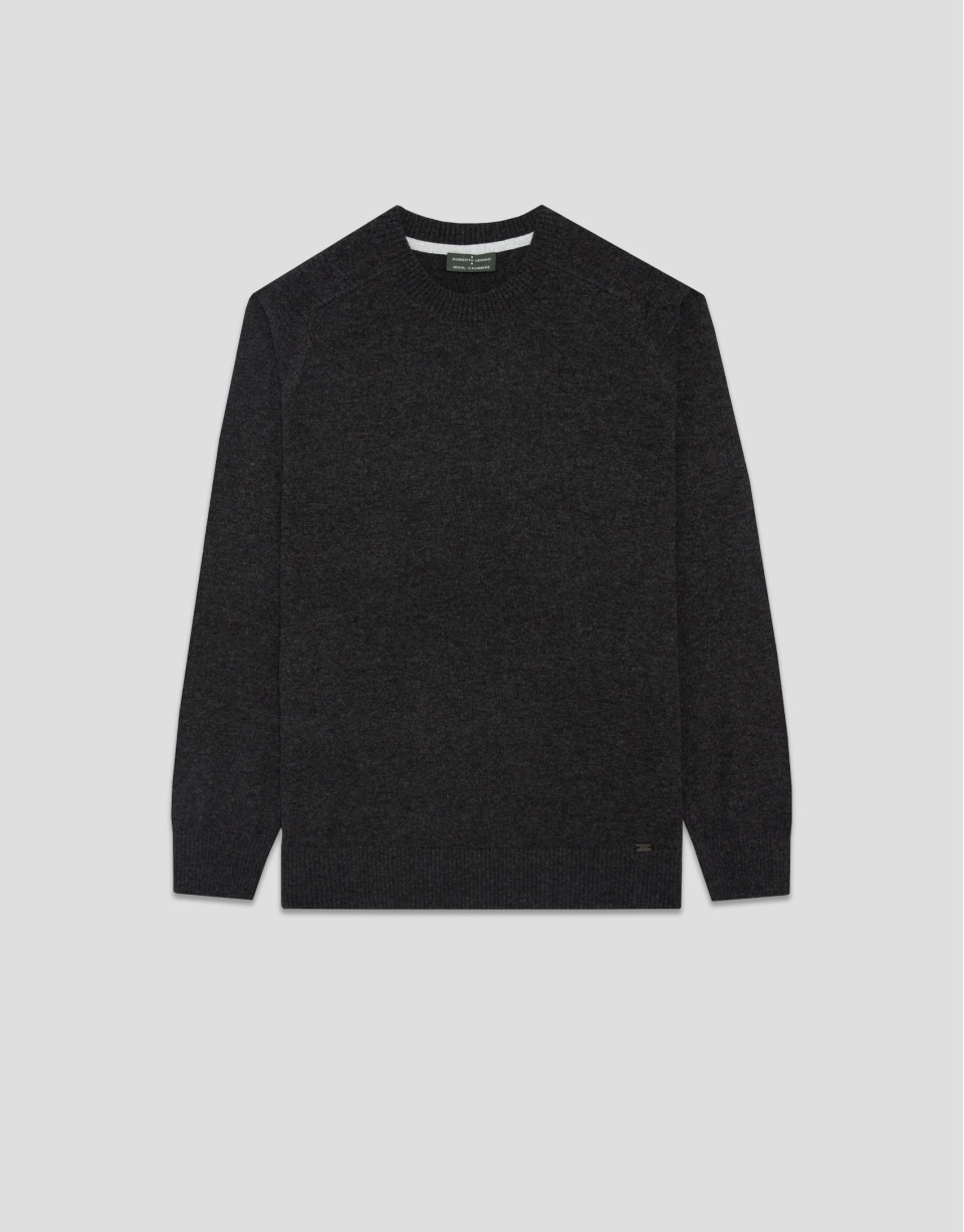 Dark grey wool/cashmere sweater - Man - AW2025 | Roberto Verino