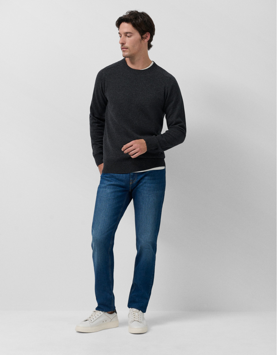 Dark grey wool/cashmere sweater - Man - AW2025 | Roberto Verino