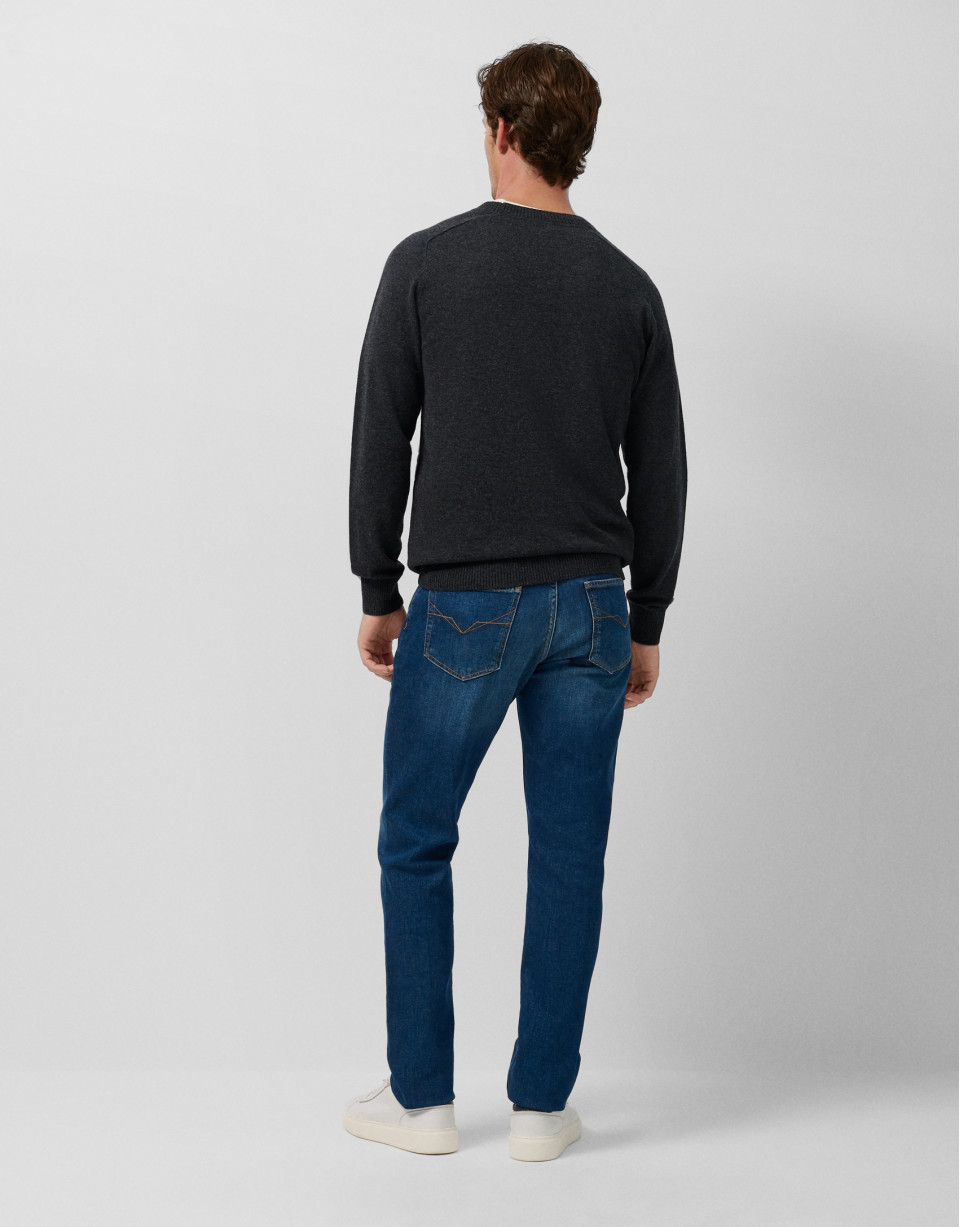 Dark grey wool/cashmere sweater - Man - AW2025 | Roberto Verino