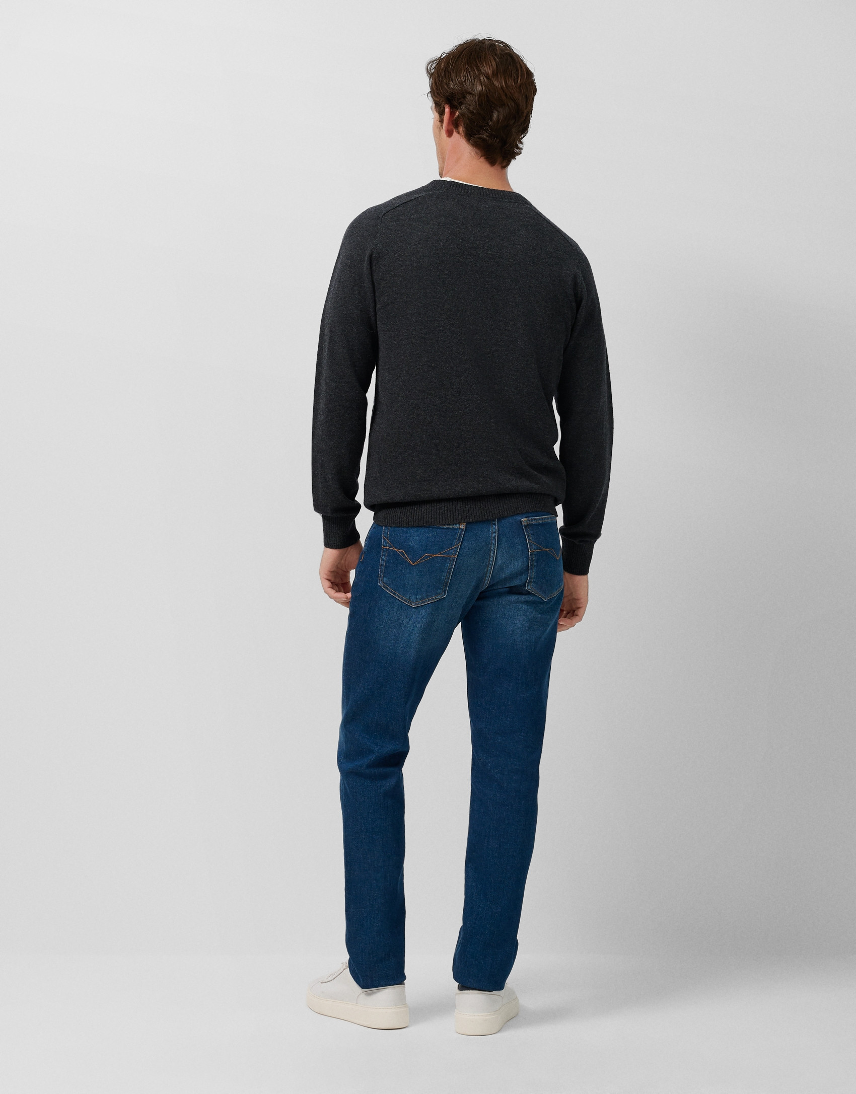 Dark grey wool/cashmere sweater - Man - AW2025 | Roberto Verino