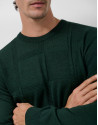 Dark green wool sweater with pattern on the ... | Roberto Verino