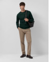 Dark green wool sweater with pattern on the ... | Roberto Verino