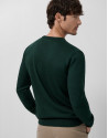 Dark green wool sweater with pattern on the ... | Roberto Verino
