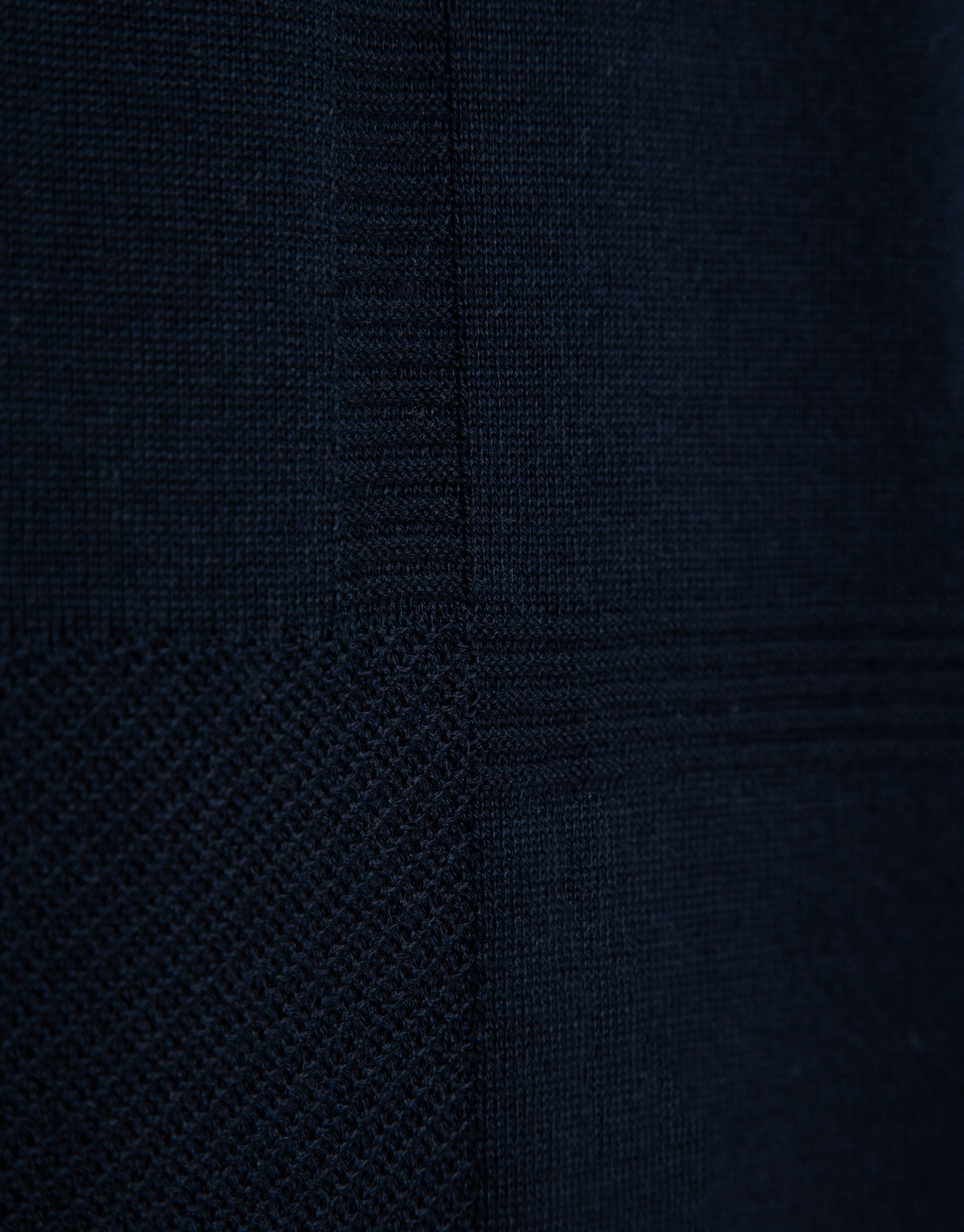 Navy wool sweater with pattern on the front | Roberto Verino