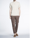 Plain sand V-neck top