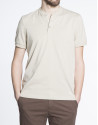 Plain sand V-neck top