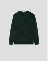 Dark green wool sweater with pattern on the ... | Roberto Verino