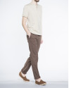 Plain sand V-neck top